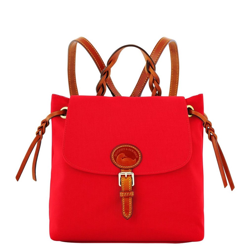 Dooney & Bourke Nylon Flap Backpack Red